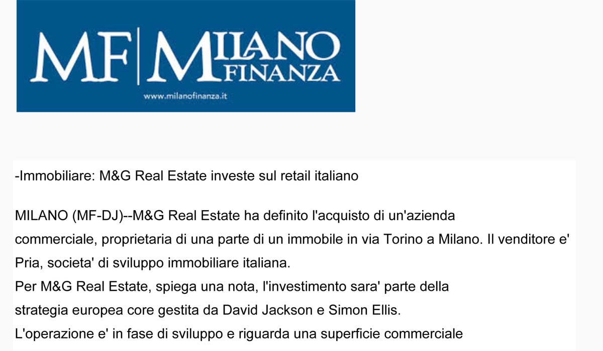 articolo Milano Finanza